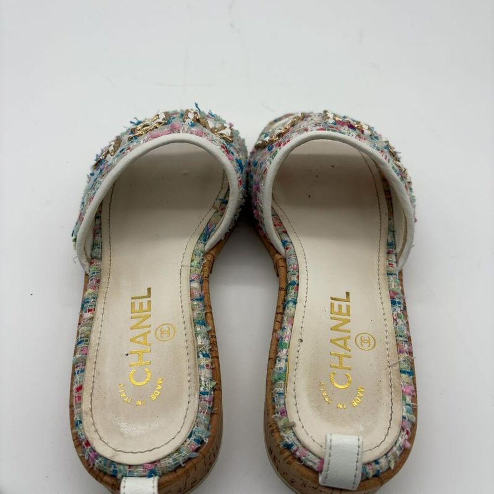 CHANEL Tweed Slide Sandals - Picture 4 of 7